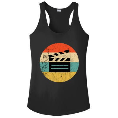 Filmmaker Clapboard Film Director Lover Retro Vintage Sunset Ladies PosiCharge Competitor Racerback Tank