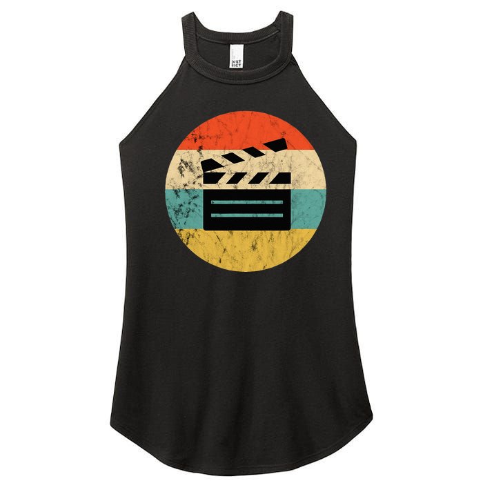 Filmmaker Clapboard Film Director Lover Retro Vintage Sunset Women's Perfect Tri Rocker Tank