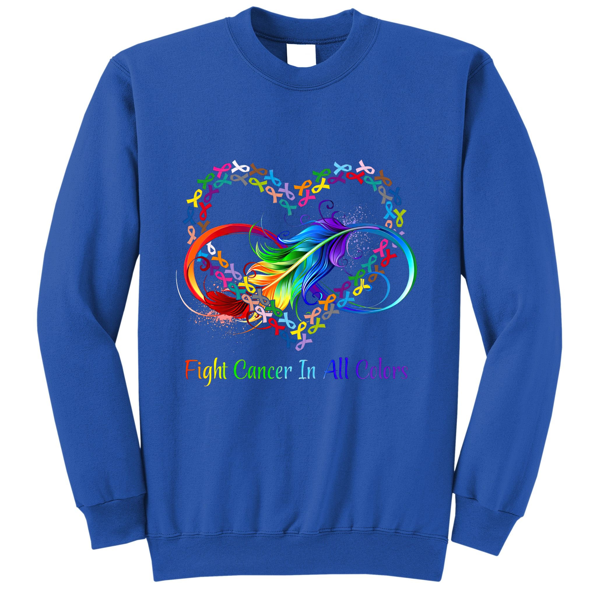 Fight Cancer Feather Ribbons Cool Gift Sweatshirt