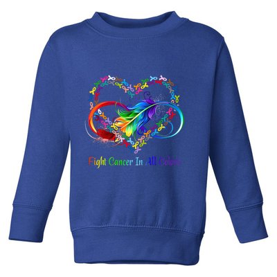 Fight Cancer Feather Ribbons Cool Gift Toddler Sweatshirt