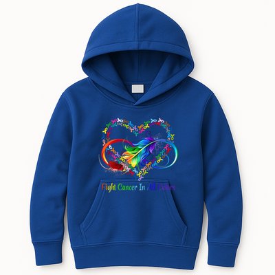 Fight Cancer Feather Ribbons Cool Gift Kids Hoodie
