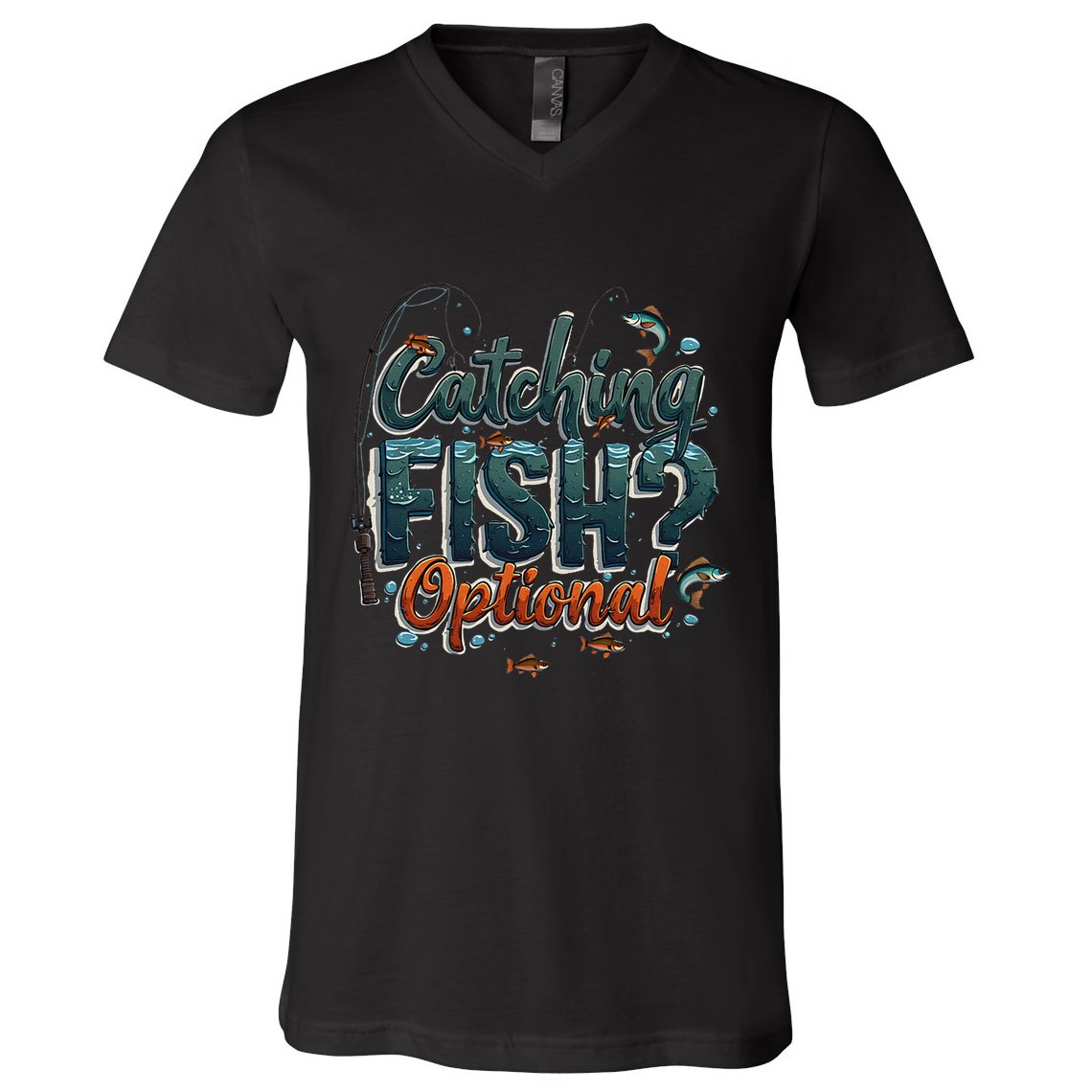Fishing Catching Fish Optional Relaxing Required V-Neck T-Shirt