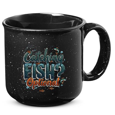 Fishing Catching Fish Optional Relaxing Required 15oz Campfire Ceramic Mug