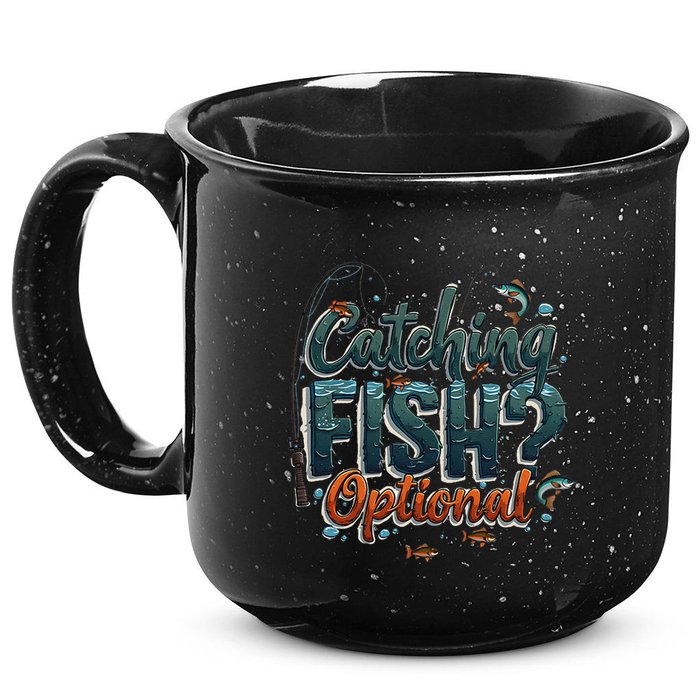 Fishing Catching Fish Optional Relaxing Required 15oz Campfire Ceramic Mug