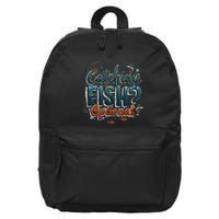 Fishing Catching Fish Optional Relaxing Required 16 in Basic Backpack