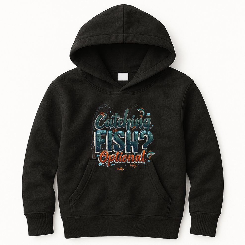 Fishing Catching Fish Optional Relaxing Required Kids Hoodie