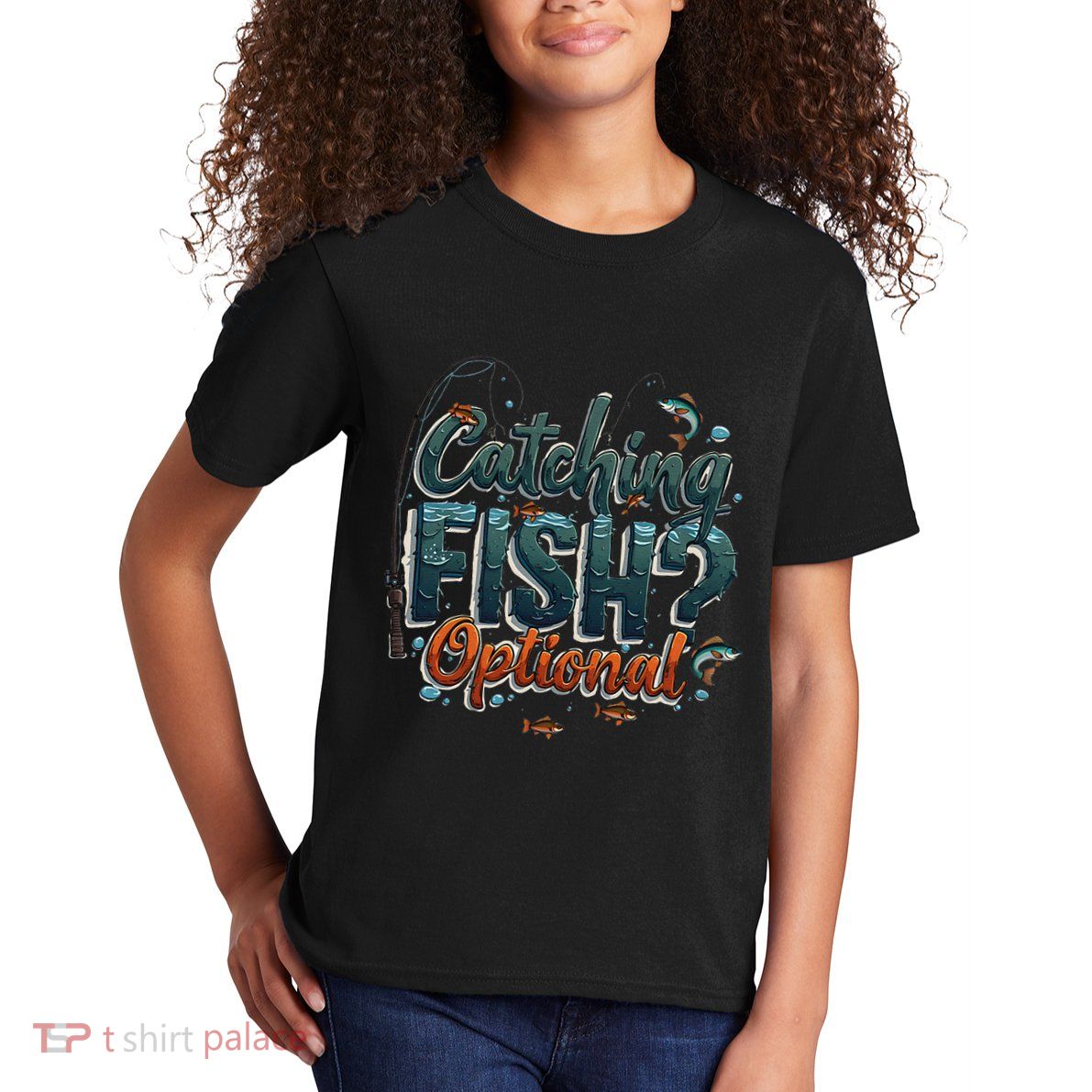 Fishing Catching Fish Optional Relaxing Required Kids T-Shirt