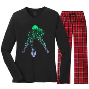 Football Center For Football Player Football Women's Long Sleeve Flannel Pajama Set 