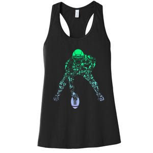 Football Center For Football Player Football Women's Racerback Tank