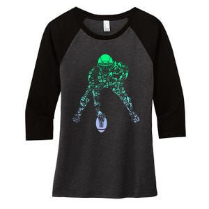 Football Center For Football Player Football Women's Tri-Blend 3/4-Sleeve Raglan Shirt