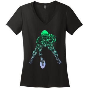 Football Center For Football Player Football Women's V-Neck T-Shirt