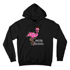 Flamingo Christmas Funny Merry Christmas Flamingo Santa Xmas Hoodie