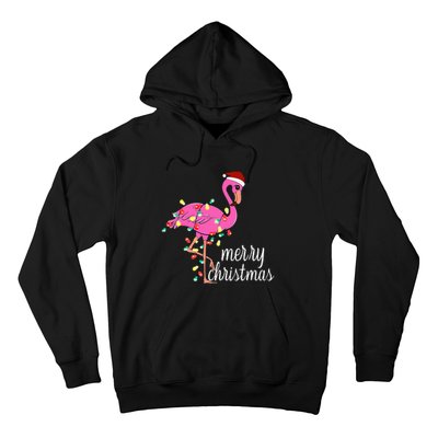 Flamingo Christmas Funny Merry Christmas Flamingo Santa Xmas Hoodie