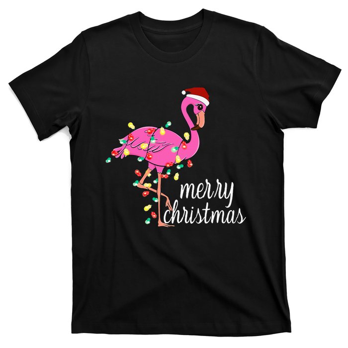 Flamingo Christmas Funny Merry Christmas Flamingo Santa Xmas T-Shirt