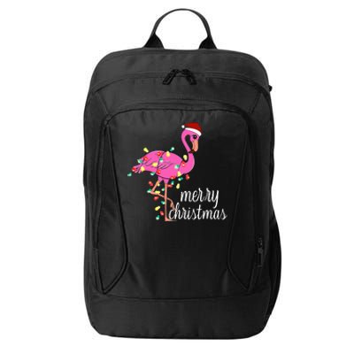 Flamingo Christmas Funny Merry Christmas Flamingo Santa Xmas City Backpack