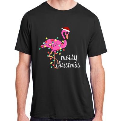 Flamingo Christmas Funny Merry Christmas Flamingo Santa Xmas Adult ChromaSoft Performance T-Shirt