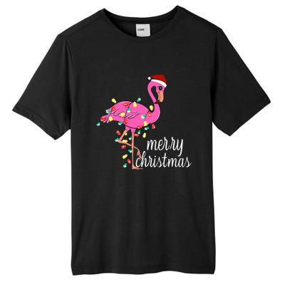 Flamingo Christmas Funny Merry Christmas Flamingo Santa Xmas Tall Fusion ChromaSoft Performance T-Shirt