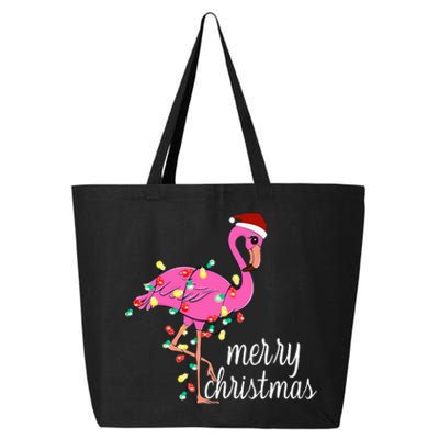 Flamingo Christmas Funny Merry Christmas Flamingo Santa Xmas 25L Jumbo Tote