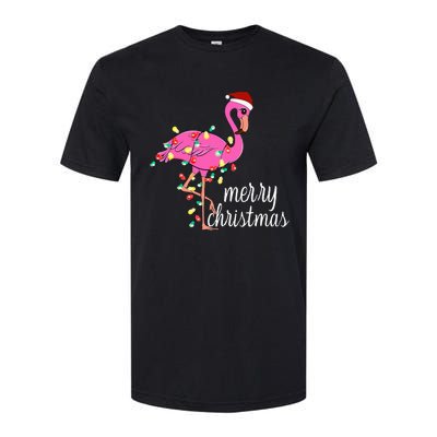 Flamingo Christmas Funny Merry Christmas Flamingo Santa Xmas Softstyle CVC T-Shirt