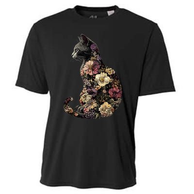 Floral Cat Cooling Performance Crew T-Shirt