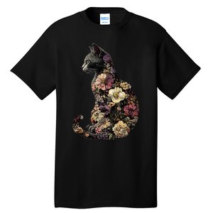 Floral Cat Tall T-Shirt