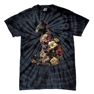 Floral Cat Tie-Dye T-Shirt