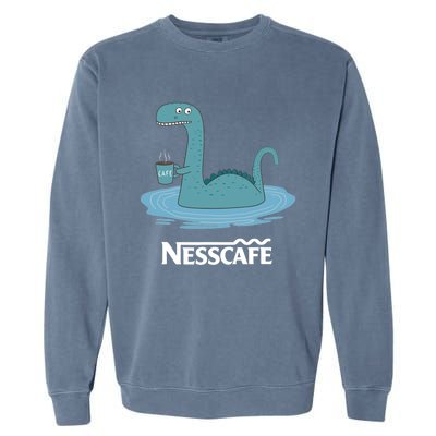 Funny Coffees For - Funny Loch Ness Monster Garment-Dyed Sweatshirt