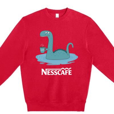 Funny Coffees For - Funny Loch Ness Monster Premium Crewneck Sweatshirt