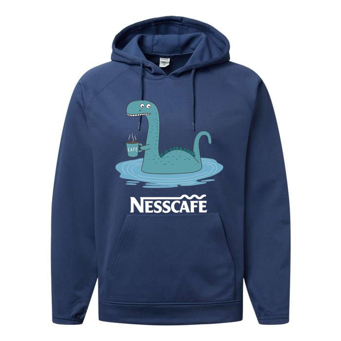 Funny Coffees For - Funny Loch Ness Monster Performance Fleece Hoodie