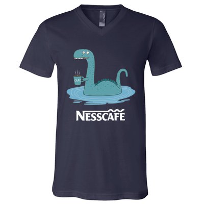 Funny Coffees For - Funny Loch Ness Monster V-Neck T-Shirt