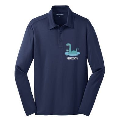 Funny Coffees For - Funny Loch Ness Monster Silk Touch Performance Long Sleeve Polo