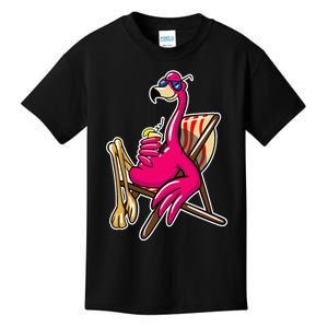 Funny Cute Flamingo Cocktail Beach Love Gift Lover Kids T-Shirt