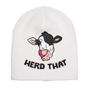 Funny Cow Farming Cow Farmer Herd That Short Acrylic Beanie