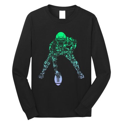 Football Center For Football Player Boy Football Long Sleeve Shirt