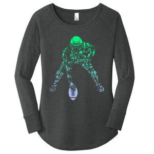 Football Center For Football Player Boy Football Women's Perfect Tri Tunic Long Sleeve Shirt