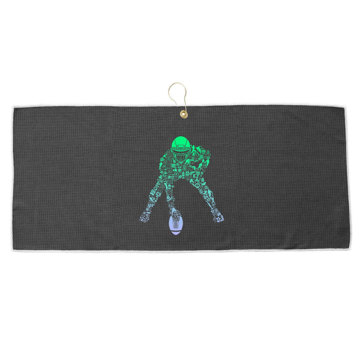 Football Center For Football Player Boy Football Large Microfiber Waffle Golf Towel