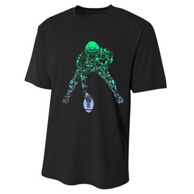 Football Center For Football Player Boy Football Performance Sprint T-Shirt