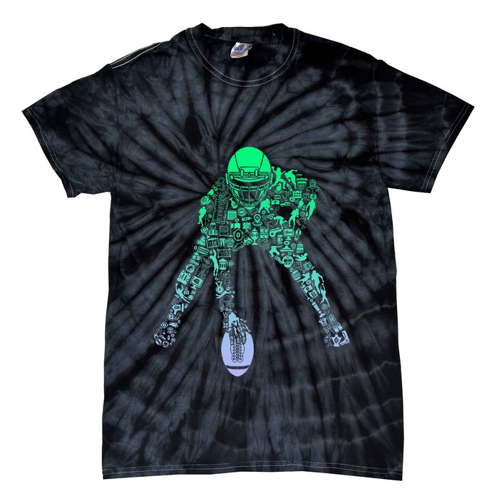 Football Center For Football Player Boy Football Tie-Dye T-Shirt