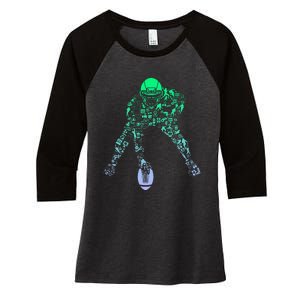 Football Center For Football Player Boy Football Women's Tri-Blend 3/4-Sleeve Raglan Shirt