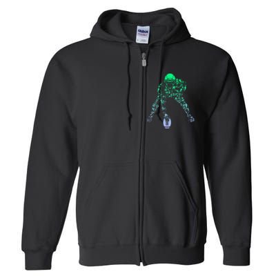 Football Center For Football Player Boy Football Full Zip Hoodie