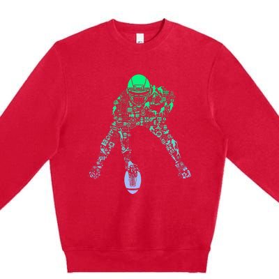 Football Center For Football Player Boy Football Premium Crewneck Sweatshirt