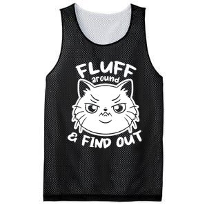 Funny Cat Fluff Around And Find Out Women Men Mesh Reversible Basketball Jersey Tank