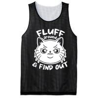 Funny Cat Fluff Around And Find Out Women Men Mesh Reversible Basketball Jersey Tank