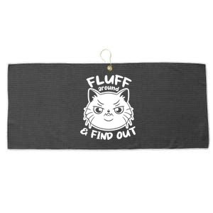 Funny Cat Fluff Around And Find Out Women Men Large Microfiber Waffle Golf Towel