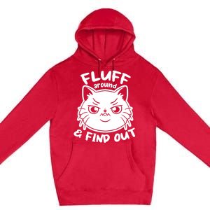 Funny Cat Fluff Around And Find Out Women Men Premium Pullover Hoodie