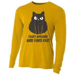 Funny Cat Fluff Around And Find Out Women Men Cooling Performance Long Sleeve Crew