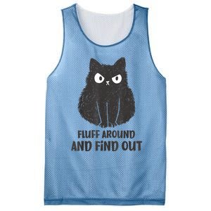 Funny Cat Fluff Around And Find Out Women Men Mesh Reversible Basketball Jersey Tank