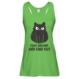 Funny Cat Fluff Around And Find Out Women Men Ladies Essential Flowy Tank