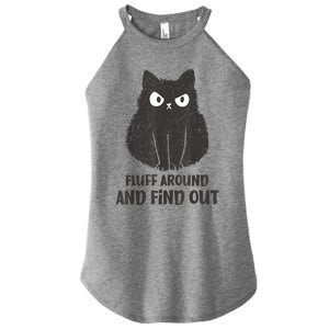 Funny Cat Fluff Around And Find Out Women Men Women's Perfect Tri Rocker Tank