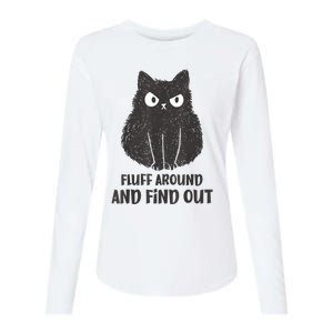 Funny Cat Fluff Around And Find Out Women Men Womens Cotton Relaxed Long Sleeve T-Shirt